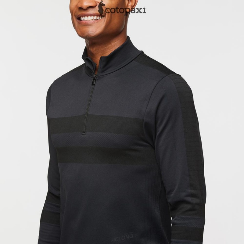 Cotopaxi Debajo Seamless Baselayer Quarter-Zip Black | AO85-B2-VQ