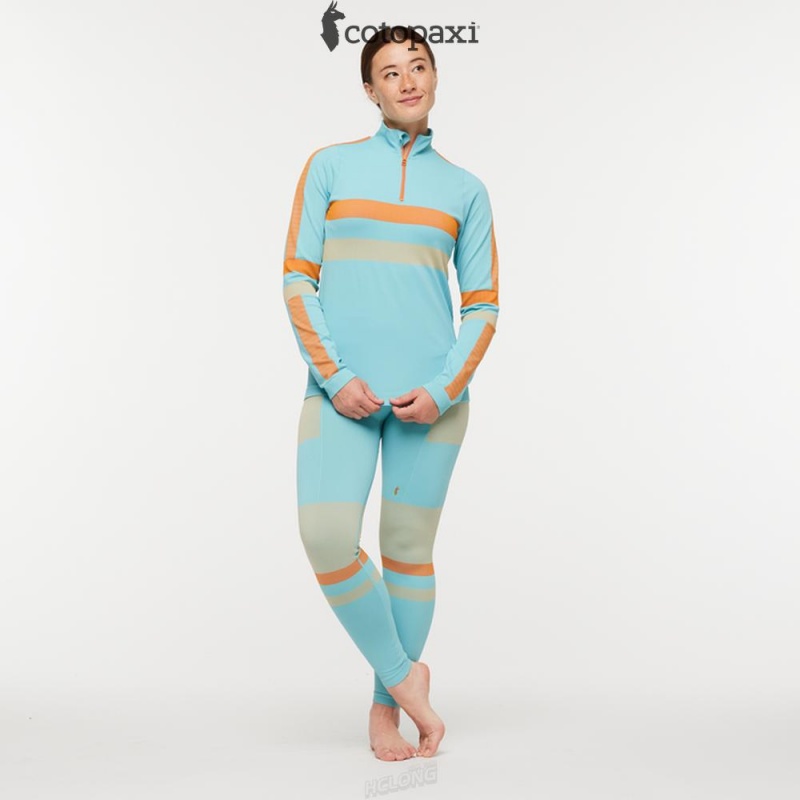 Cotopaxi Debajo Seamless Baselayer Tight Bluebird Stripes | LC62-Q0-GE