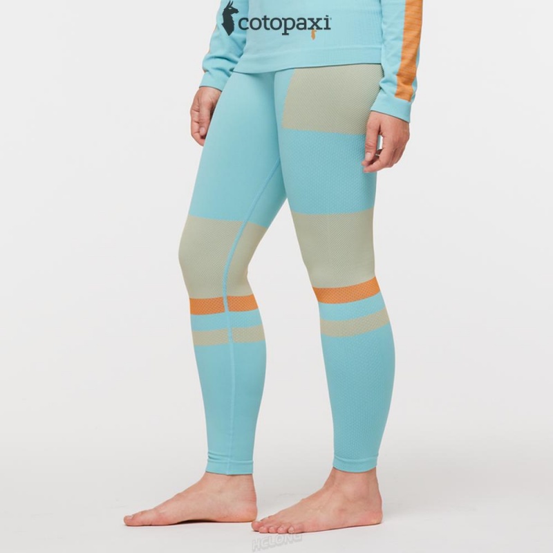 Cotopaxi Debajo Seamless Baselayer Tight Bluebird Stripes | LC62-Q0-GE