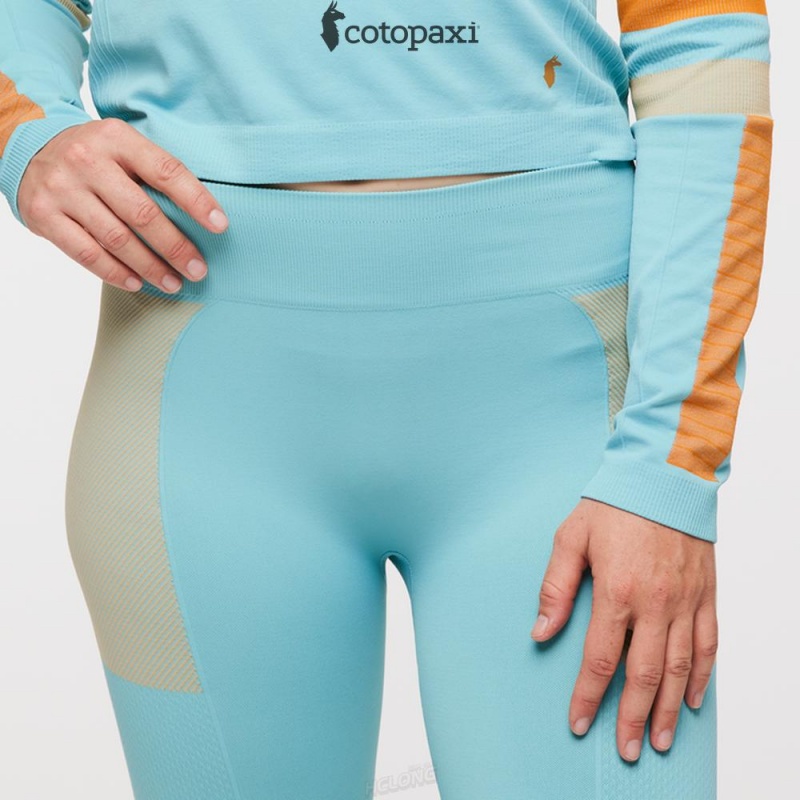 Cotopaxi Debajo Seamless Baselayer Tight Bluebird Stripes | LC62-Q0-GE