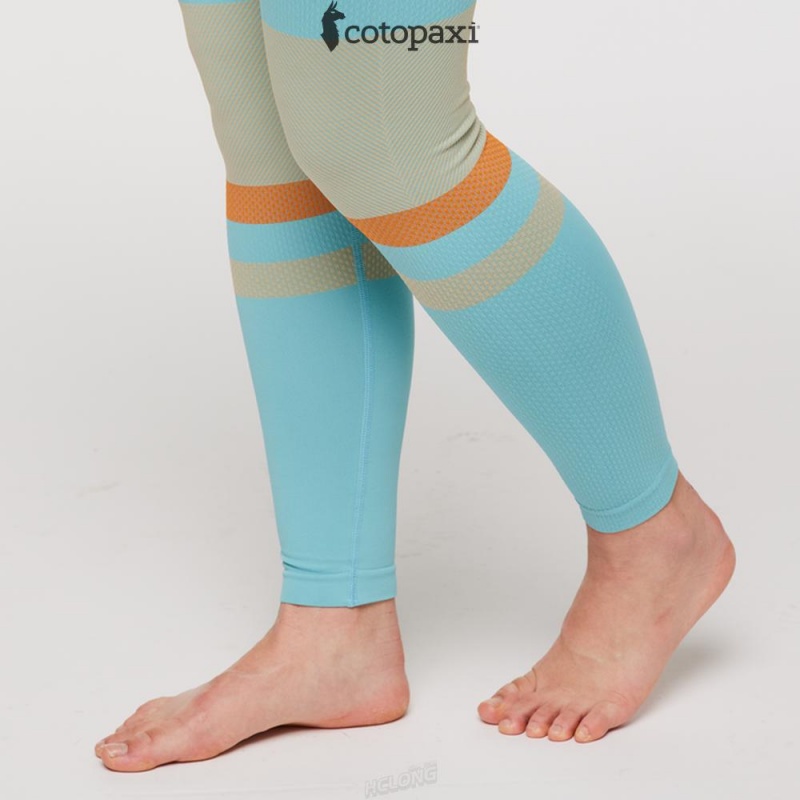 Cotopaxi Debajo Seamless Baselayer Tight Bluebird Stripes | LC62-Q0-GE