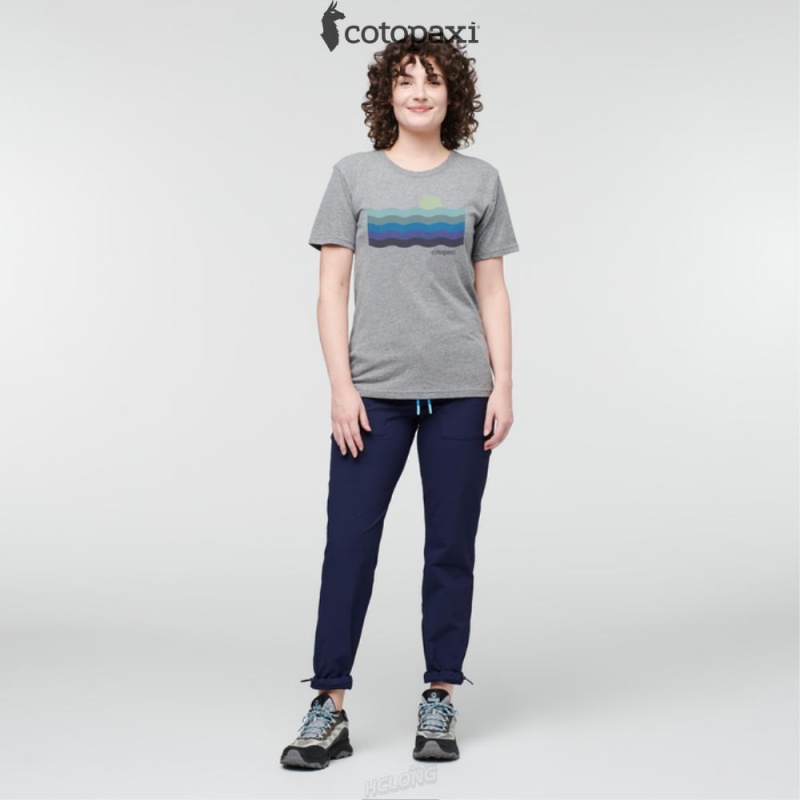 Cotopaxi Disco Wave T-Shirt Heather Grey | EU33-Z7-CM