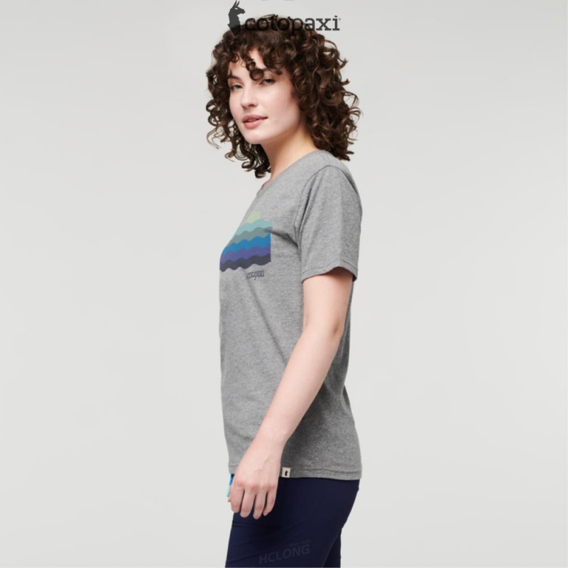 Cotopaxi Disco Wave T-Shirt Heather Grey | EU33-Z7-CM