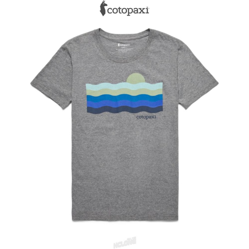 Cotopaxi Disco Wave T-Shirt Heather Grey | EU33-Z7-CM