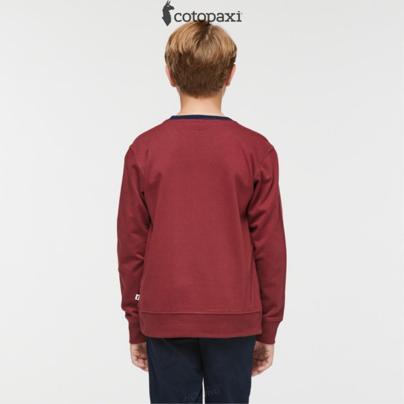 Cotopaxi Do Good Crew Sweatshirt Burgundy | WU18-M8-RN