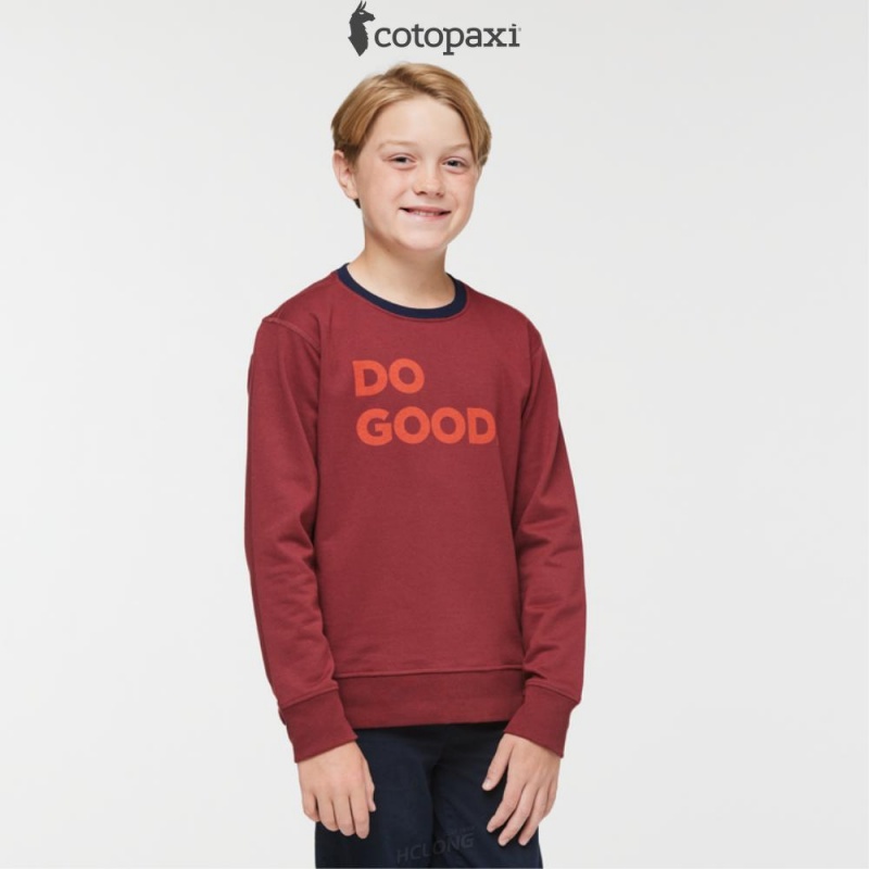 Cotopaxi Do Good Crew Sweatshirt Burgundy | WU18-M8-RN