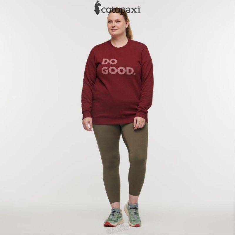 Cotopaxi Do Good Crew Sweatshirt Burgundy | KI85-X3-VK