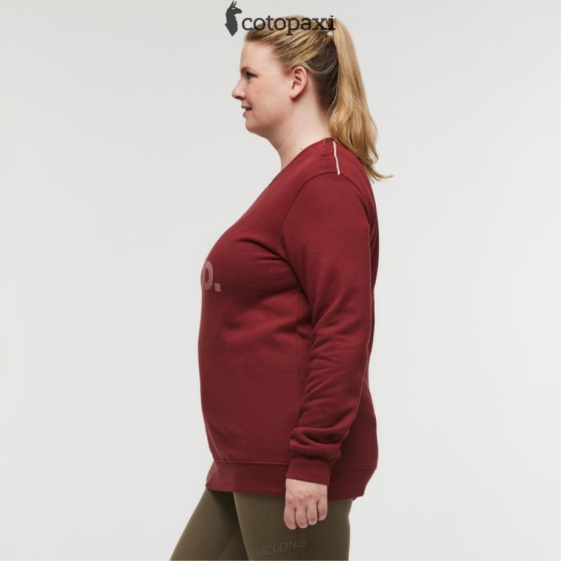 Cotopaxi Do Good Crew Sweatshirt Burgundy | KI85-X3-VK