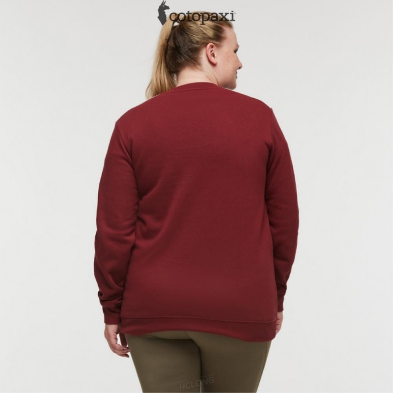 Cotopaxi Do Good Crew Sweatshirt Burgundy | KI85-X3-VK