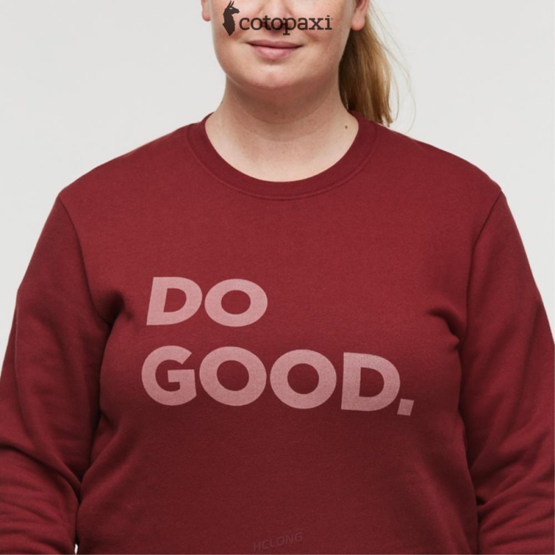 Cotopaxi Do Good Crew Sweatshirt Burgundy | KI85-X3-VK