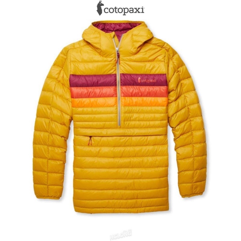 Cotopaxi Fuego Down Hooded Pullover Amber Stripes | RX53-F0-SC