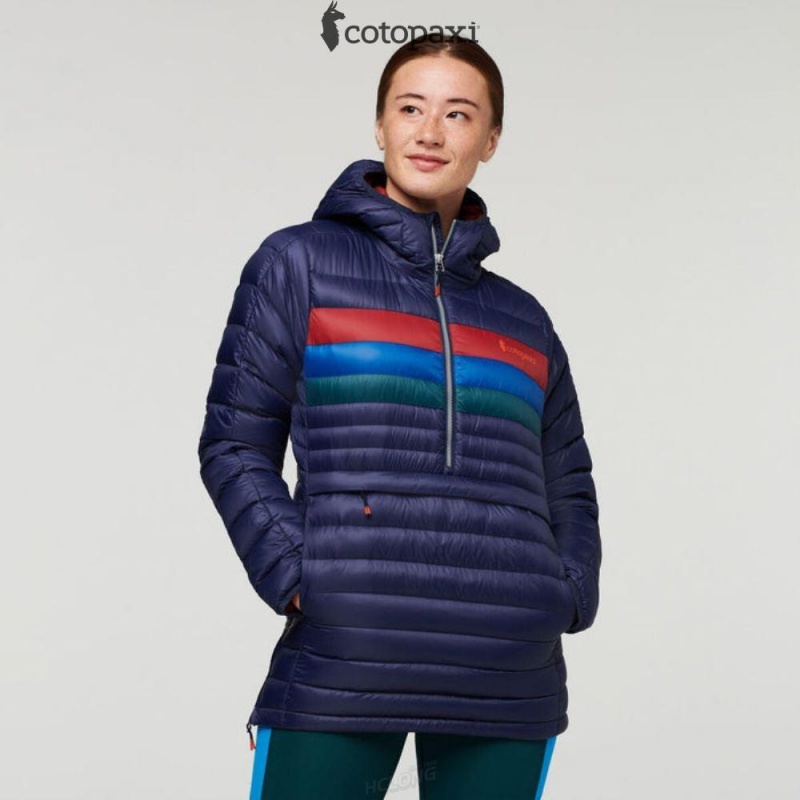 Cotopaxi Fuego Down Hooded Pullover Maritime Stripes | MA40-B0-HO