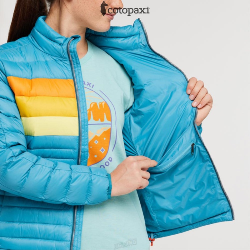 Cotopaxi Fuego Down Jacket Poolside Stripes | SJ95-E0-QN