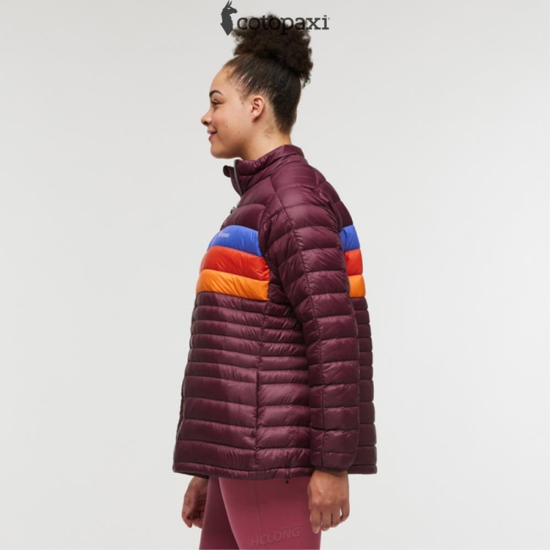 Cotopaxi Fuego Down Jacket Wine Stripes | AU55-A0-NU