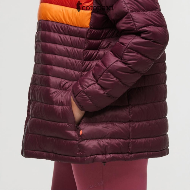 Cotopaxi Fuego Down Jacket Wine Stripes | AU55-A0-NU