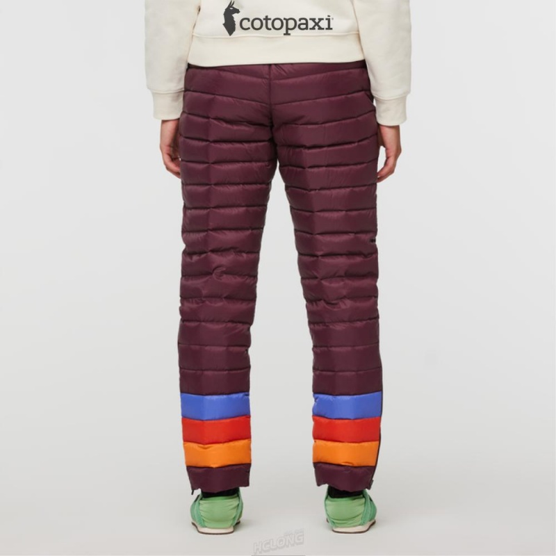 Cotopaxi Fuego Down Pant Wine Stripes | UP68-S1-YM