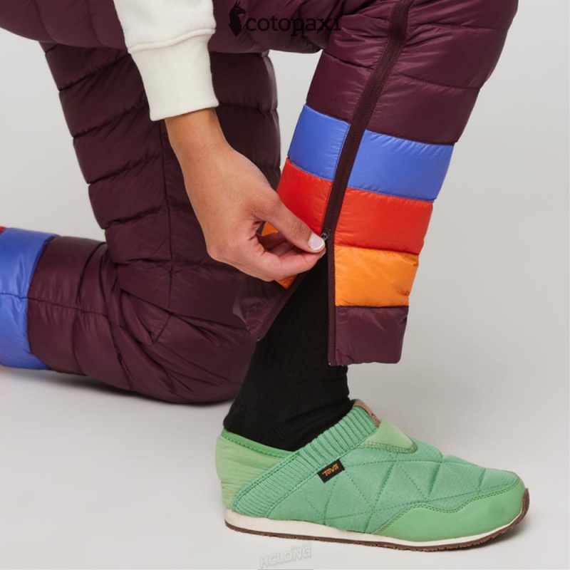 Cotopaxi Fuego Down Pant Wine Stripes | UP68-S1-YM