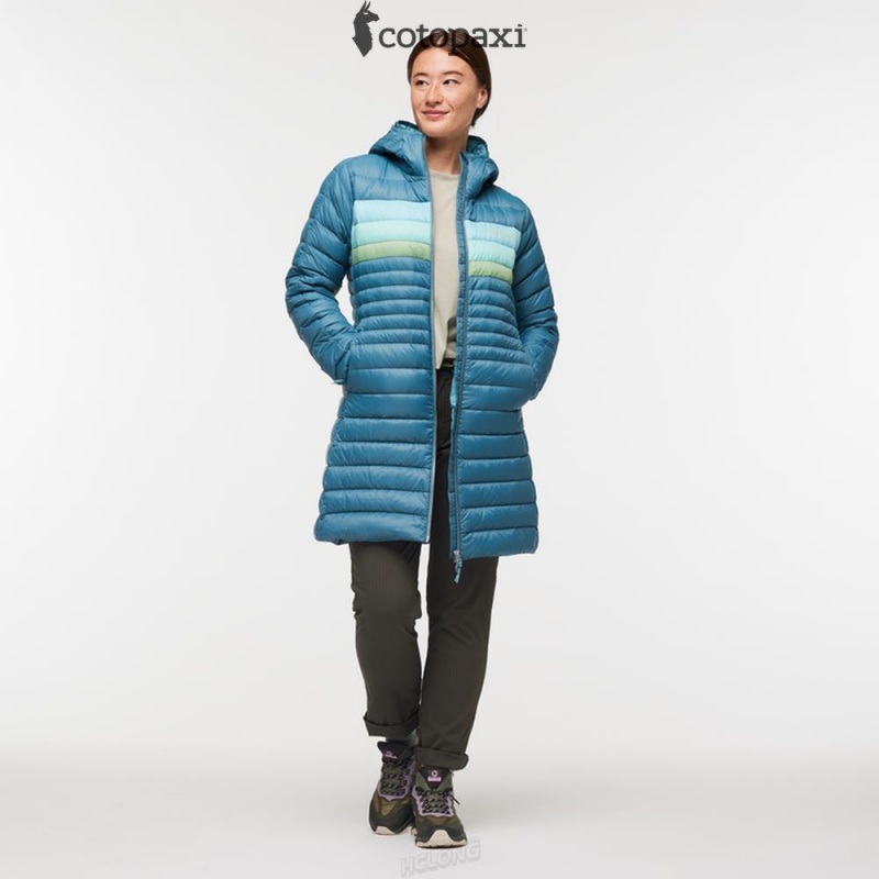 Cotopaxi Fuego Down Parka Blue Spruce Stripes | XK75-C0-RX