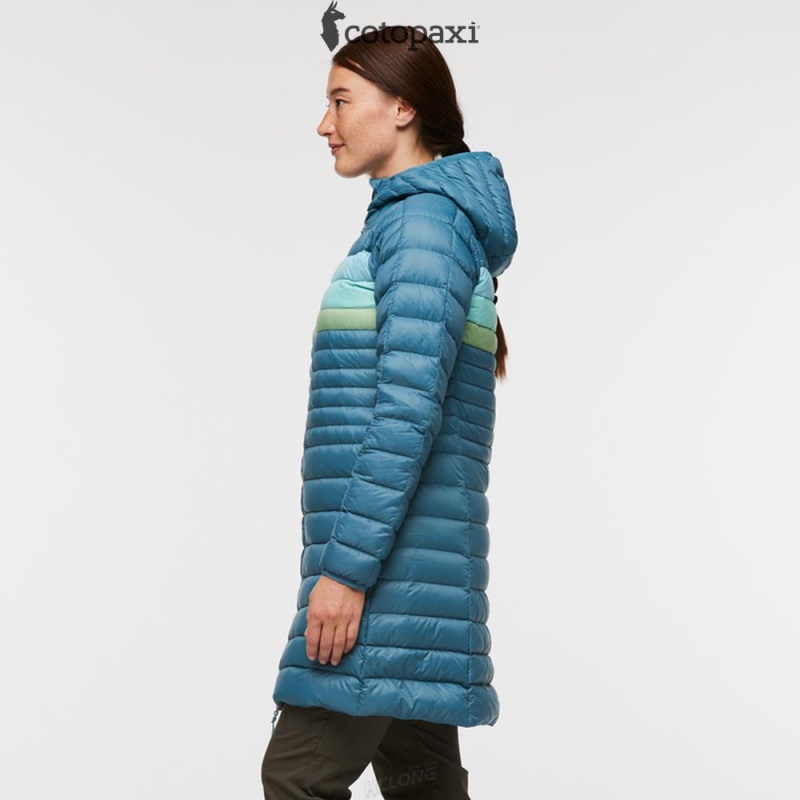 Cotopaxi Fuego Down Parka Blue Spruce Stripes | XK75-C0-RX