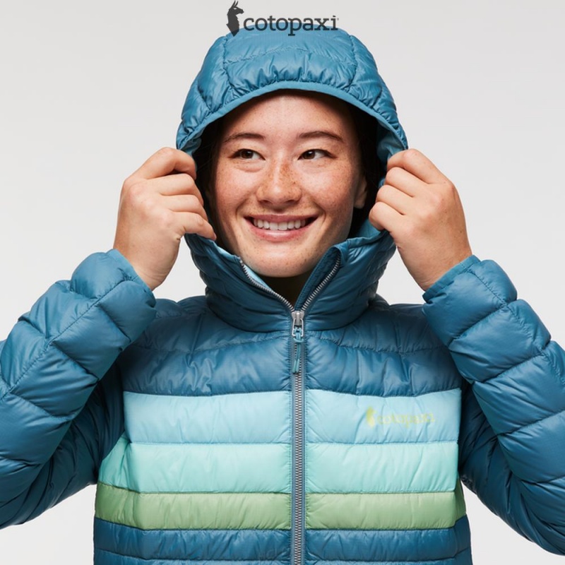 Cotopaxi Fuego Down Parka Blue Spruce Stripes | XK75-C0-RX