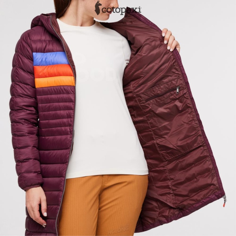 Cotopaxi Fuego Down Parka Wine Stripes | LA20-G2-KJ