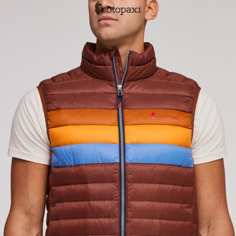 Cotopaxi Fuego Down Vest Acorn Stripes | VM39-Z7-AG