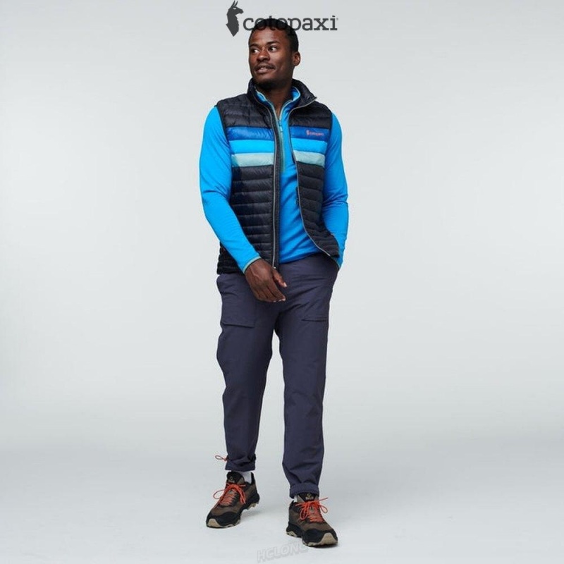 Cotopaxi Fuego Down Vest Black/Pacific Stripes | YX59-E1-BD