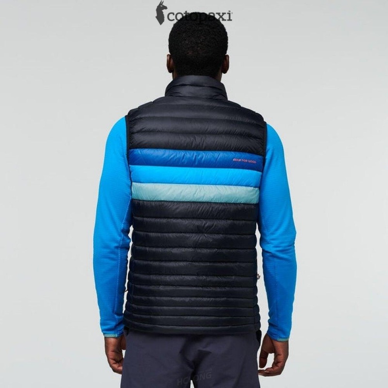 Cotopaxi Fuego Down Vest Black/Pacific Stripes | YX59-E1-BD