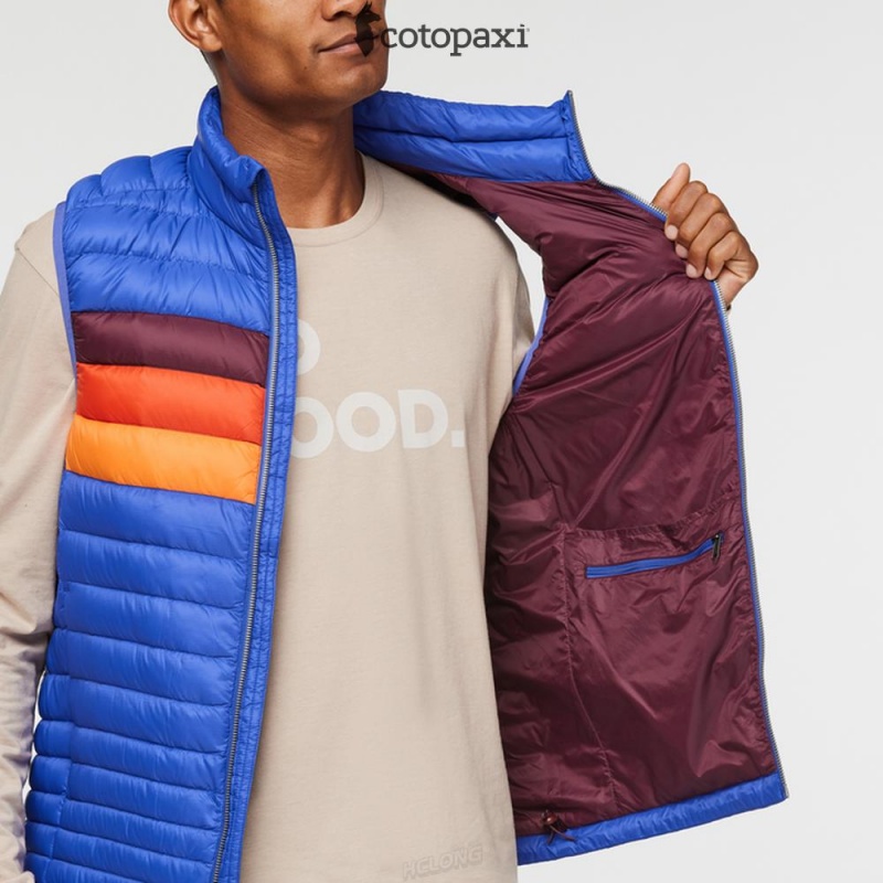 Cotopaxi Fuego Down Vest Blue Violet Stripes | QC94-X0-WH