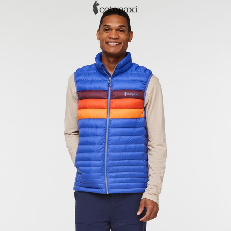 Cotopaxi Fuego Down Vest Blue Violet Stripes | QC94-X0-WH