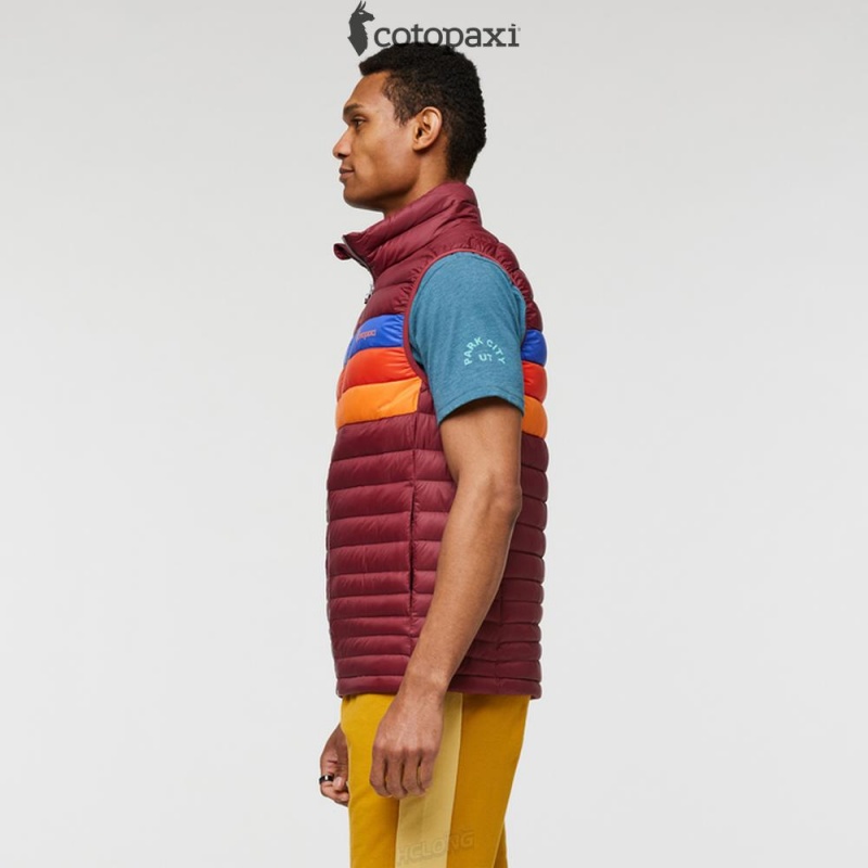 Cotopaxi Fuego Down Vest Burgundy Stripes | AP38-R3-QZ