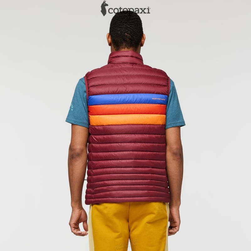 Cotopaxi Fuego Down Vest Burgundy Stripes | AP38-R3-QZ