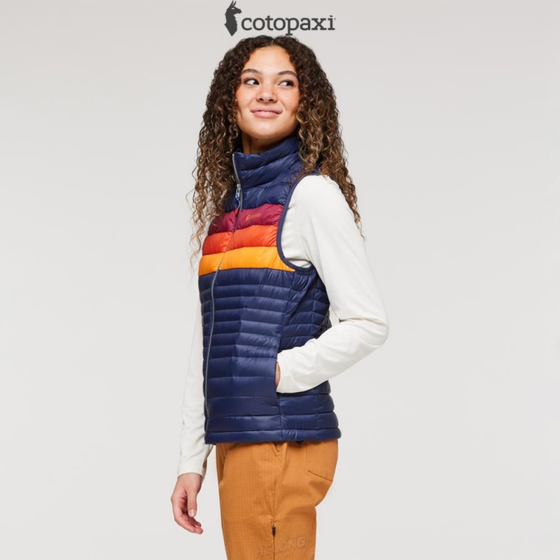 Cotopaxi Fuego Down Vest Maritime/Raspberry Stripes | ZA80-F6-UP