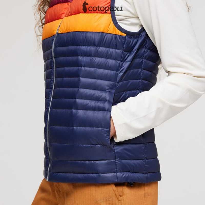 Cotopaxi Fuego Down Vest Maritime/Raspberry Stripes | ZA80-F6-UP