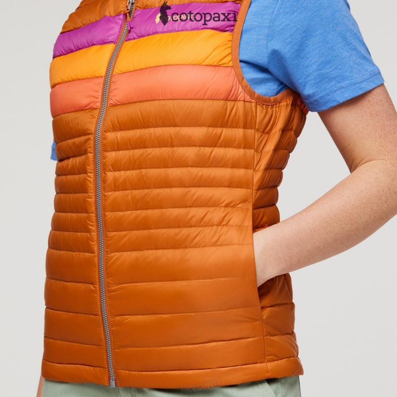 Cotopaxi Fuego Down Vest Mezcal Stripes | PE88-W0-FN