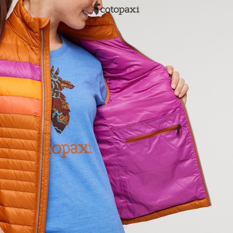 Cotopaxi Fuego Down Vest Mezcal Stripes | PE88-W0-FN