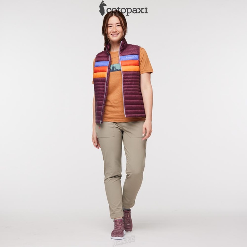 Cotopaxi Fuego Down Vest Wine Stripes | BR96-N6-HH