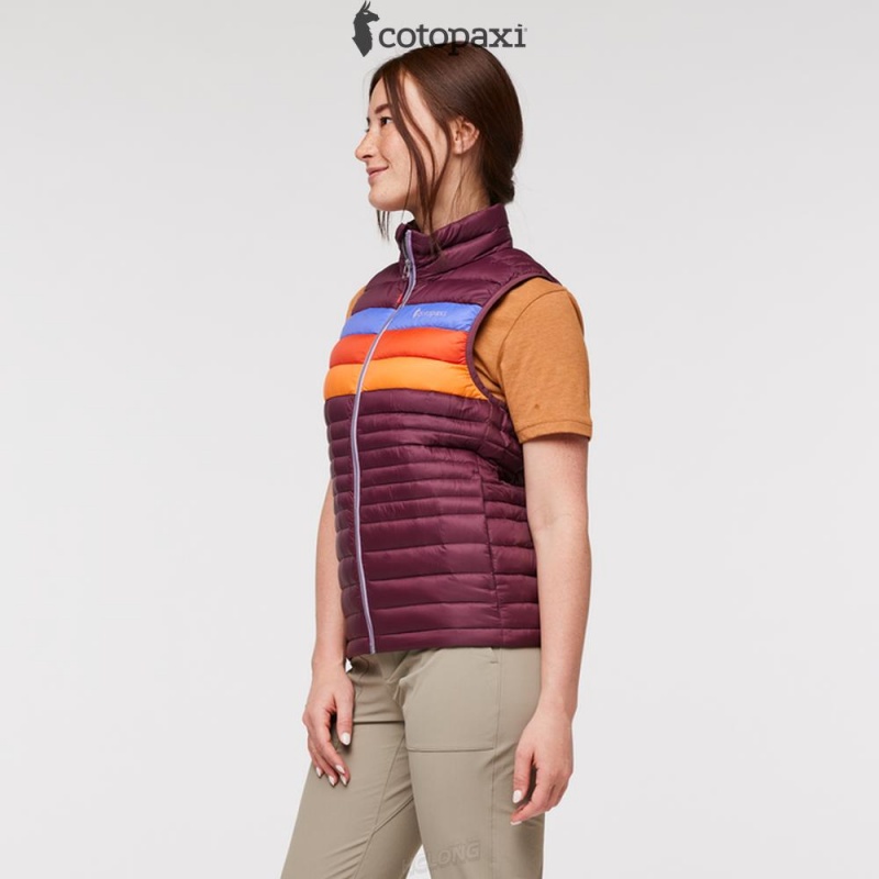 Cotopaxi Fuego Down Vest Wine Stripes | BR96-N6-HH