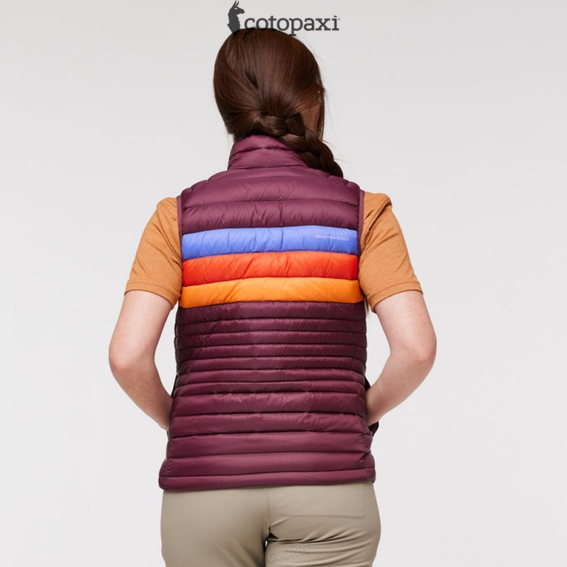 Cotopaxi Fuego Down Vest Wine Stripes | BR96-N6-HH