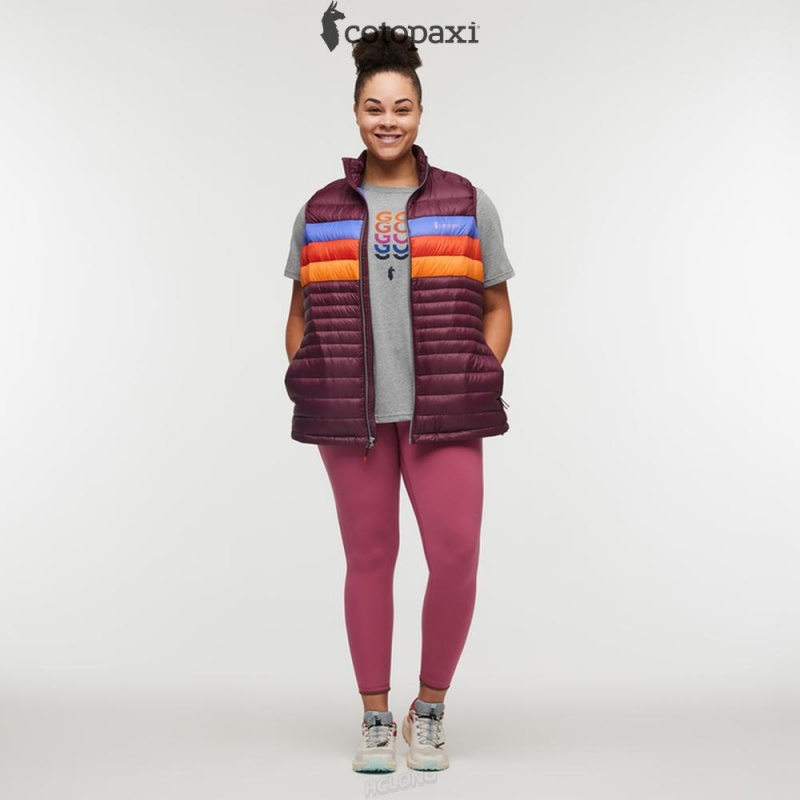 Cotopaxi Fuego Down Vest Wine Stripes | BR96-N6-HH