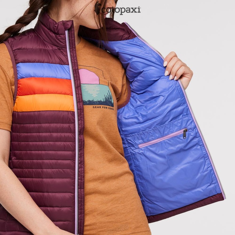 Cotopaxi Fuego Down Vest Wine Stripes | BR96-N6-HH