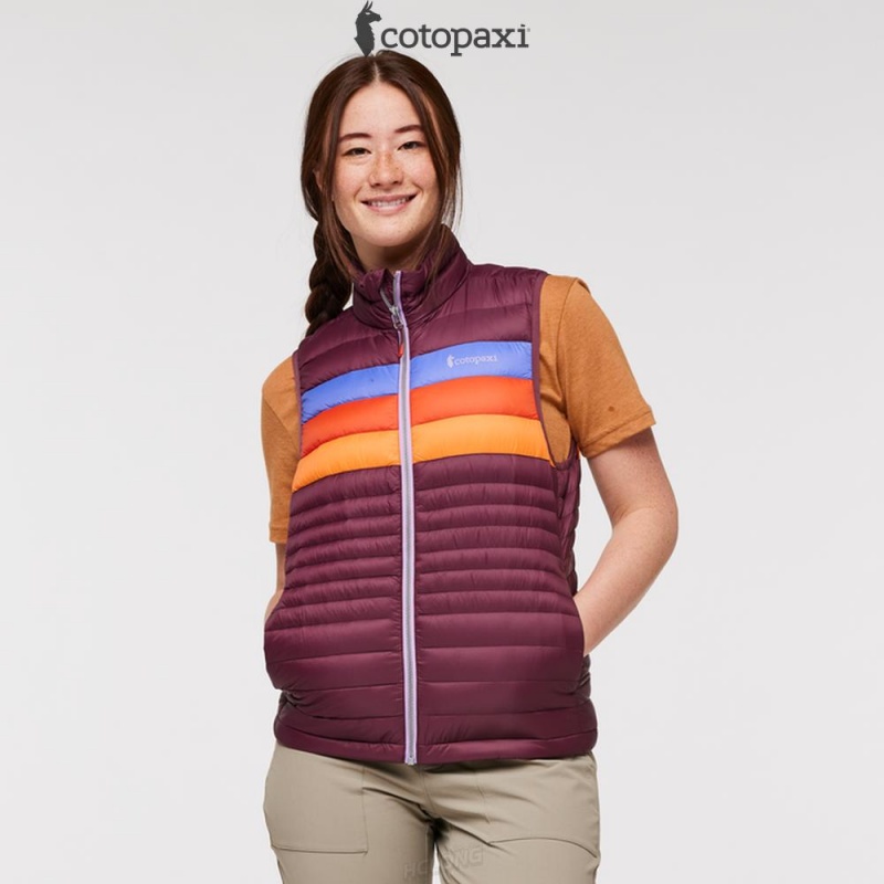 Cotopaxi Fuego Down Vest Wine Stripes | BR96-N6-HH