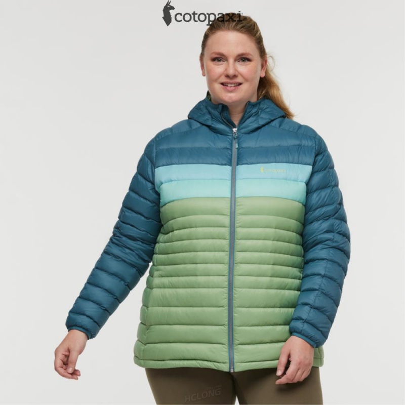 Cotopaxi Fuego Hooded Down Jacket Blue Spruce/Aspen | TE46-B3-JO