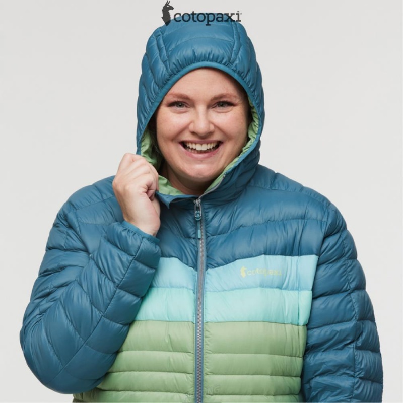 Cotopaxi Fuego Hooded Down Jacket Blue Spruce/Aspen | TE46-B3-JO