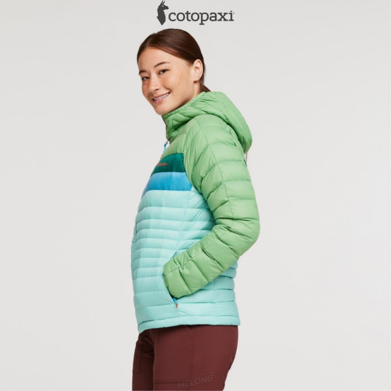 Cotopaxi Fuego Hooded Down Jacket Kelp/Sea Glass | WJ65-C1-CY