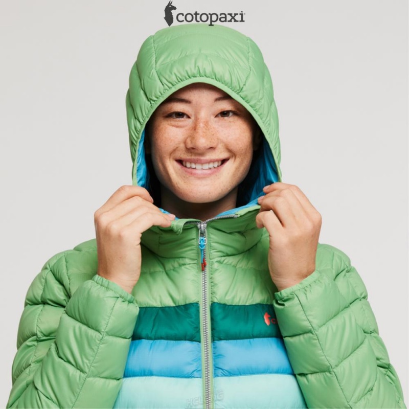 Cotopaxi Fuego Hooded Down Jacket Kelp/Sea Glass | WJ65-C1-CY