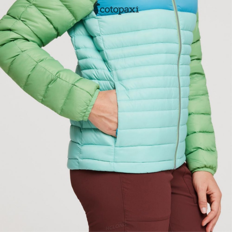 Cotopaxi Fuego Hooded Down Jacket Kelp/Sea Glass | WJ65-C1-CY