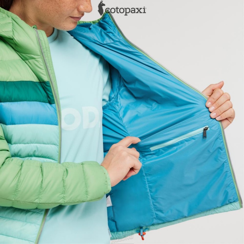 Cotopaxi Fuego Hooded Down Jacket Kelp/Sea Glass | WJ65-C1-CY