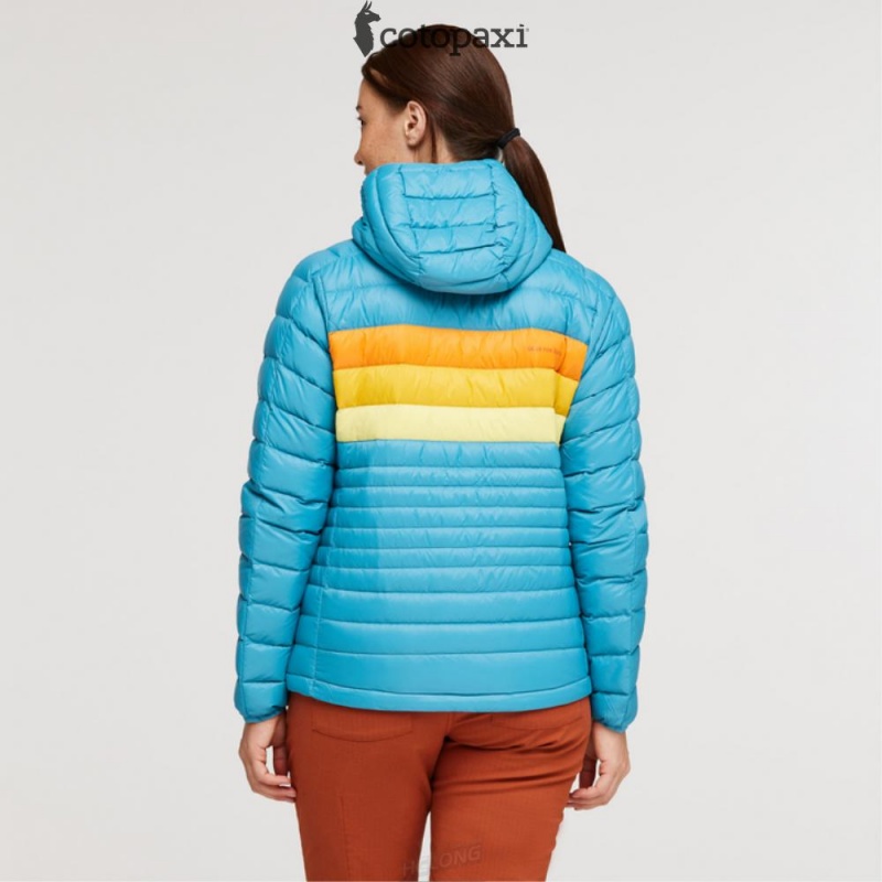 Cotopaxi Fuego Hooded Down Jacket Poolside Stripes | KG01-K1-FH