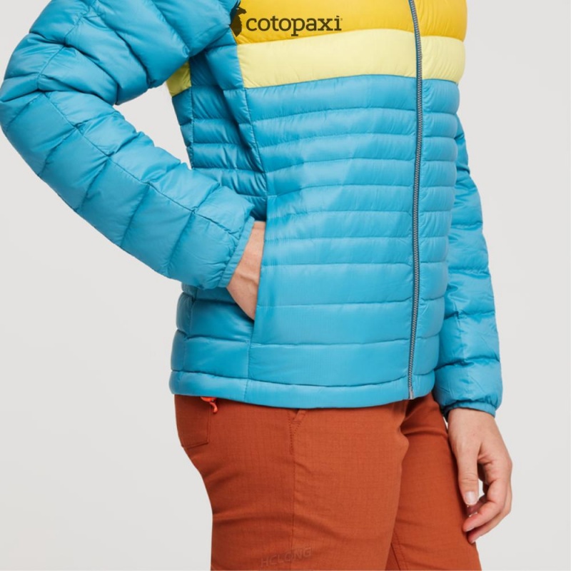 Cotopaxi Fuego Hooded Down Jacket Poolside Stripes | KG01-K1-FH